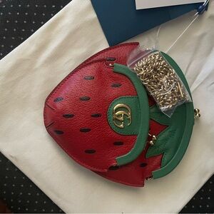 Gucci strawberry crossbody pouch